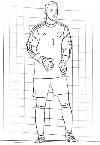Çocuklar İçin  Ünlüler Manuel-Neuer Boyama Sayfaları 