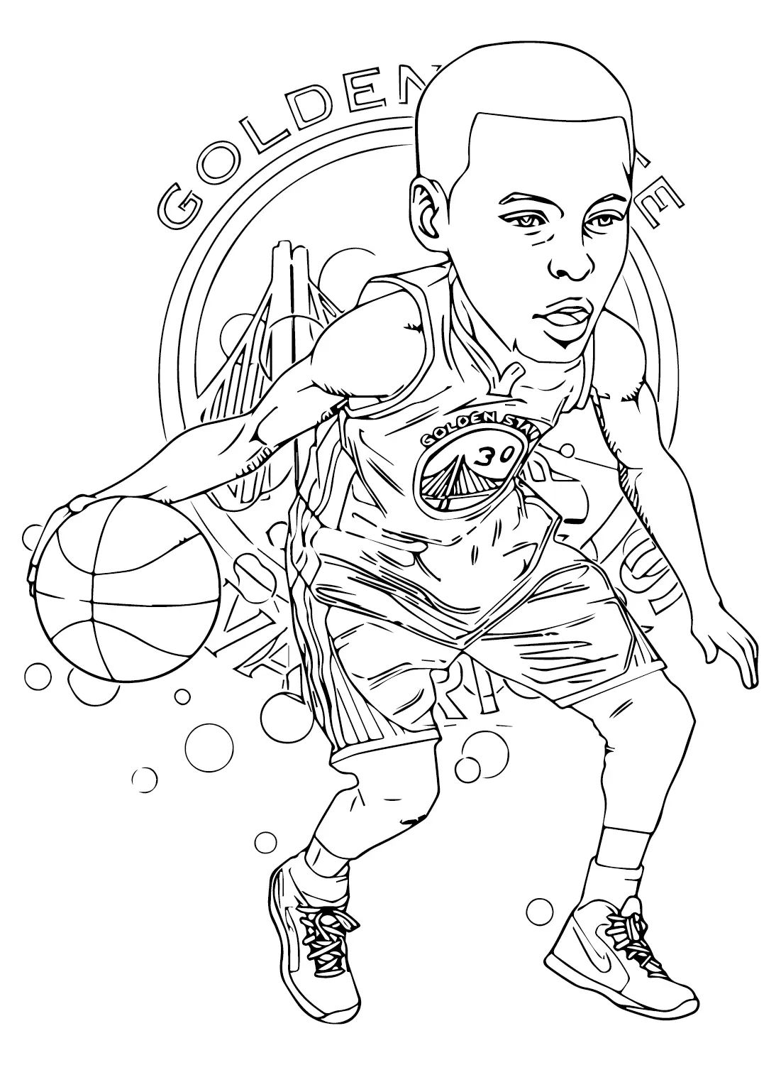 Çocuklar İçin  Ünlüler Stephen-Curry Boyama Sayfaları 