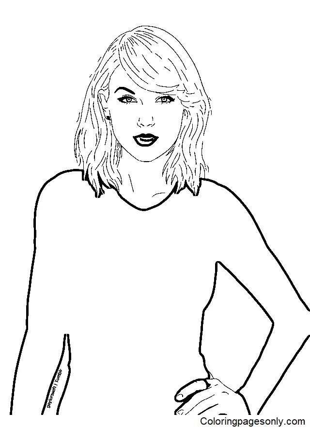 Çocuklar İçin  Ünlüler Taylor-Swift Boyama Sayfaları 