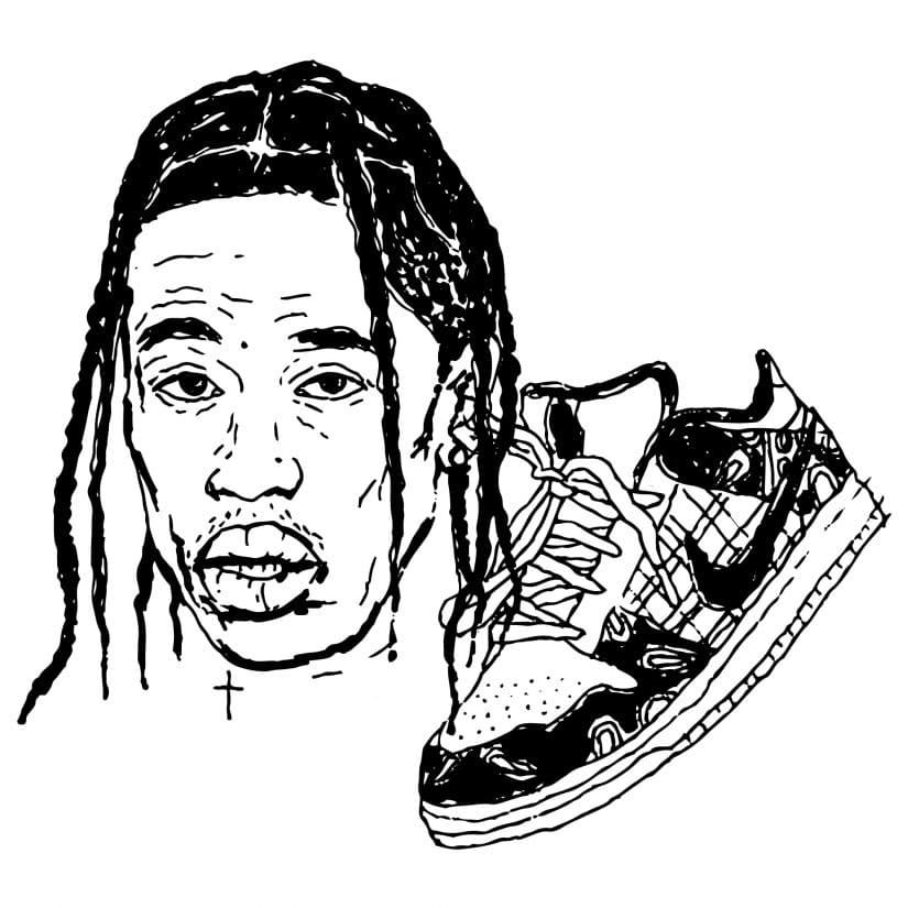 Çocuklar İçin  Ünlüler Travis-Scott Boyama Sayfaları 