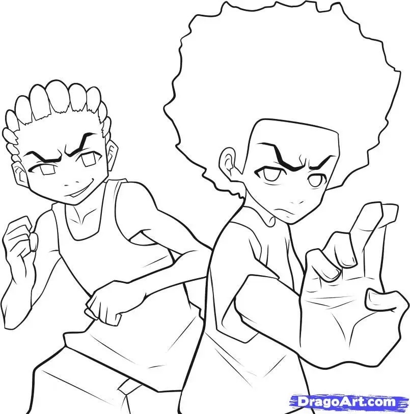Çocuklar İçin Boondocks Boyama Sayfaları 