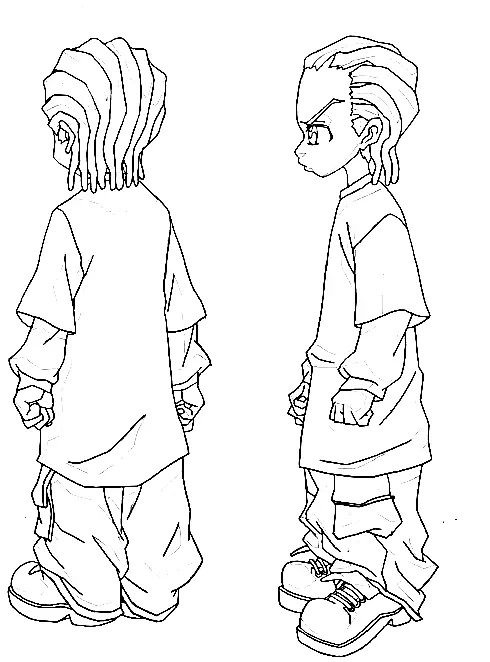 Çocuklar İçin Boondocks Boyama Sayfaları 