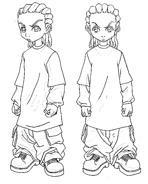 Çocuklar İçin Boondocks Boyama Sayfaları 
