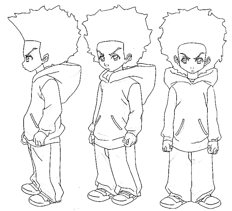 Çocuklar İçin Boondocks Boyama Sayfaları 