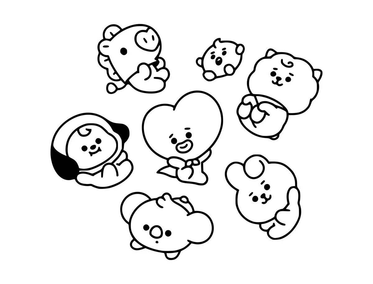 Çocuklar İçin Bt21 Boyama Sayfaları 
