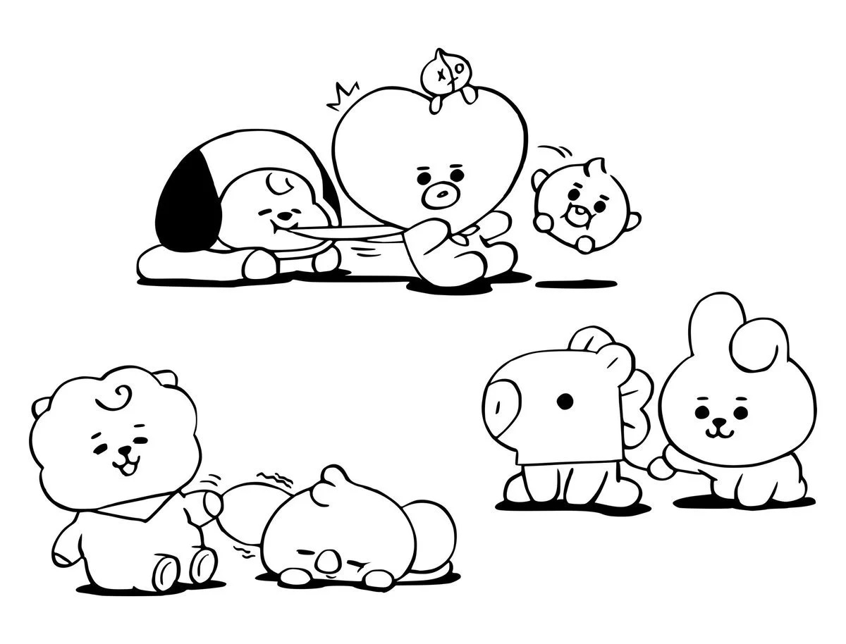Çocuklar İçin Bt21 Boyama Sayfaları 