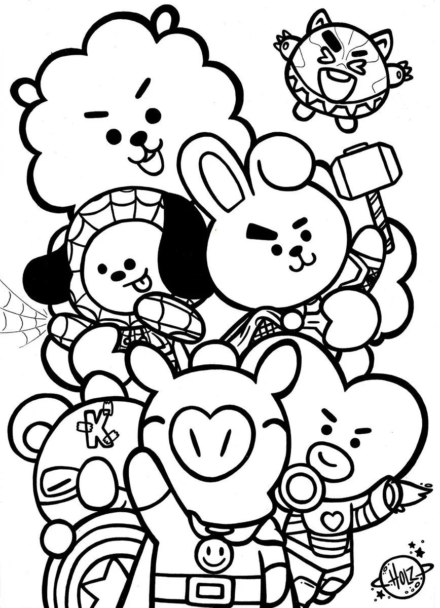 Çocuklar İçin Bt21 Boyama Sayfaları 