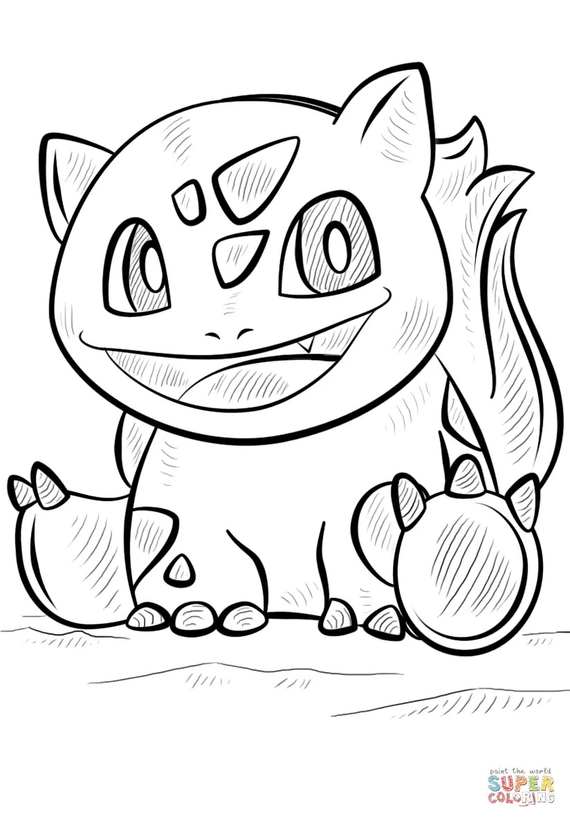 Çocuklar İçin Bulbasaur Boyama Sayfaları 