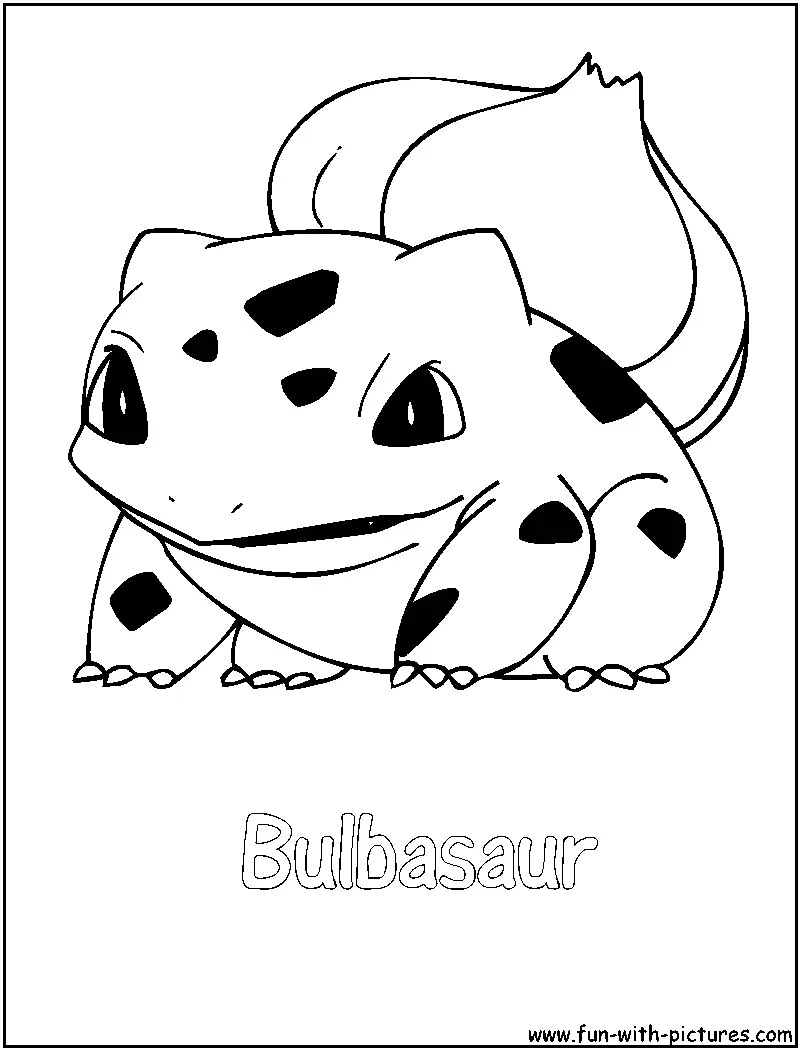 Çocuklar İçin Bulbasaur Boyama Sayfaları 