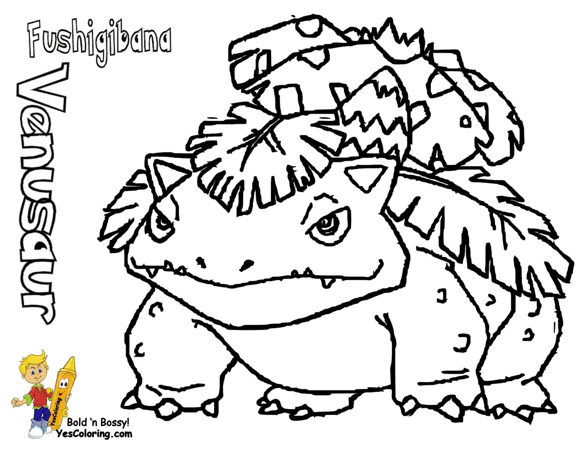 Çocuklar İçin Bulbasaur Boyama Sayfaları 
