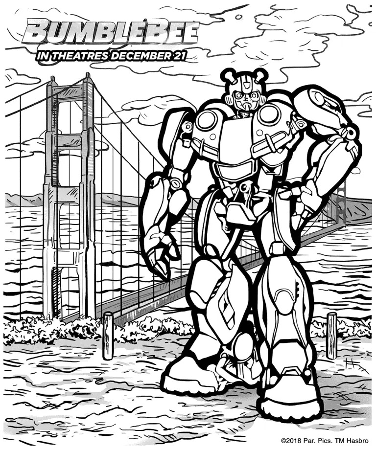 Çocuklar İçin Bumblebee Boyama Sayfaları 