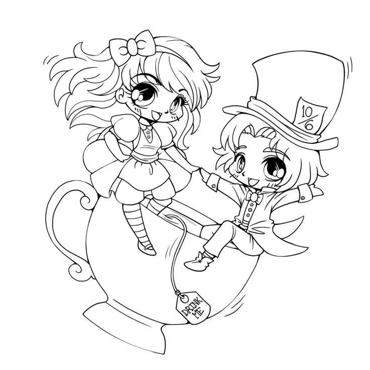 Çocuklar İçin Chibi Boyama Sayfaları 