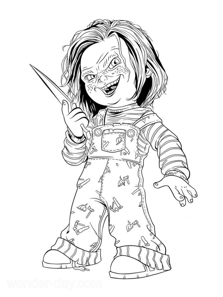 Çocuklar İçin Chucky Boyama Sayfaları 