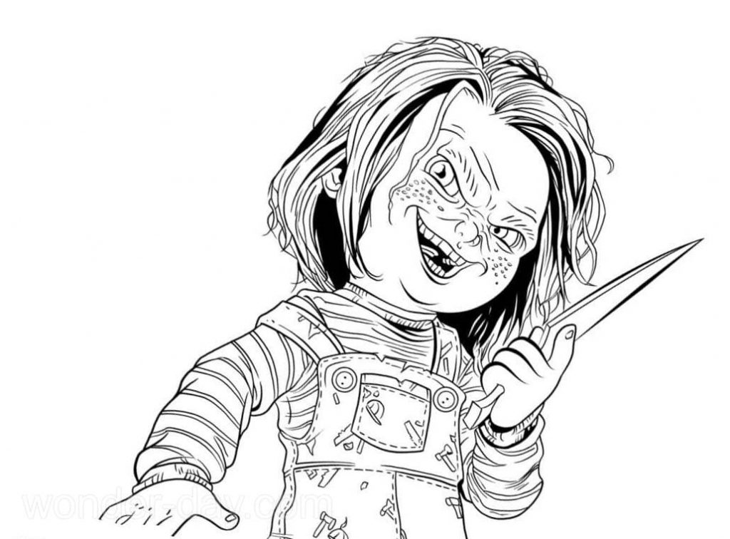 Çocuklar İçin Chucky Boyama Sayfaları 