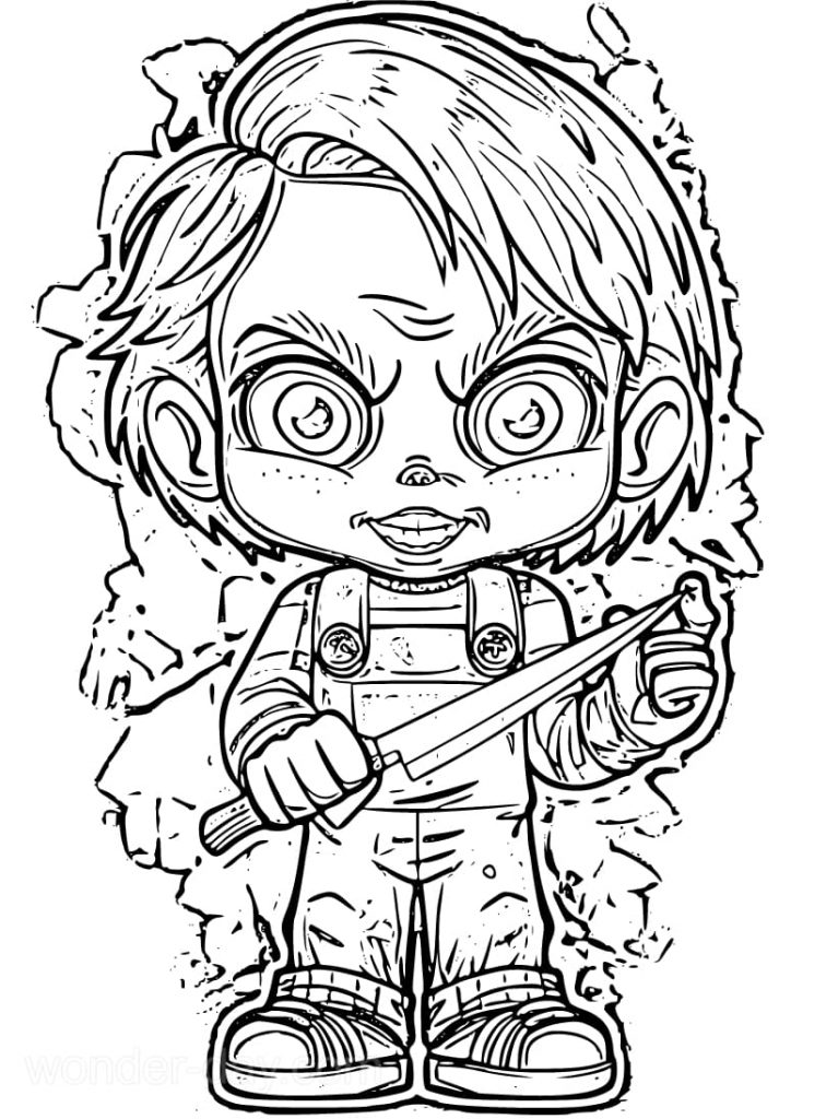 Çocuklar İçin Chucky Boyama Sayfaları 