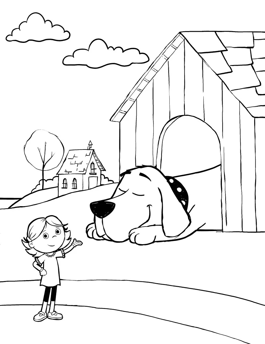 Çocuklar İçin Clifford Boyama Sayfaları 