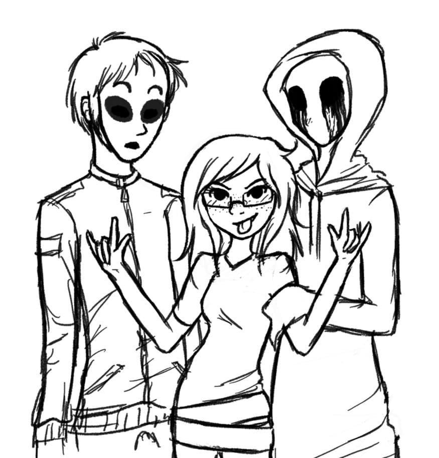 Çocuklar İçin Creepypasta Boyama Sayfaları 