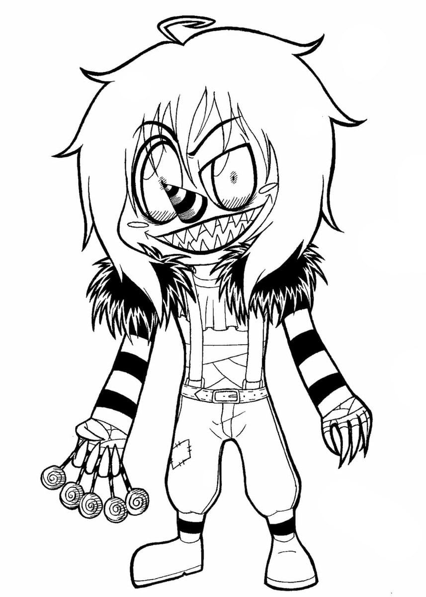 Çocuklar İçin Creepypasta Boyama Sayfaları 