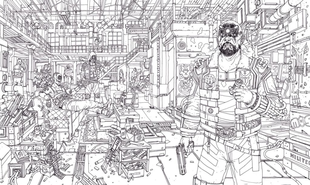 Çocuklar İçin Cyberpunk Boyama Sayfaları 