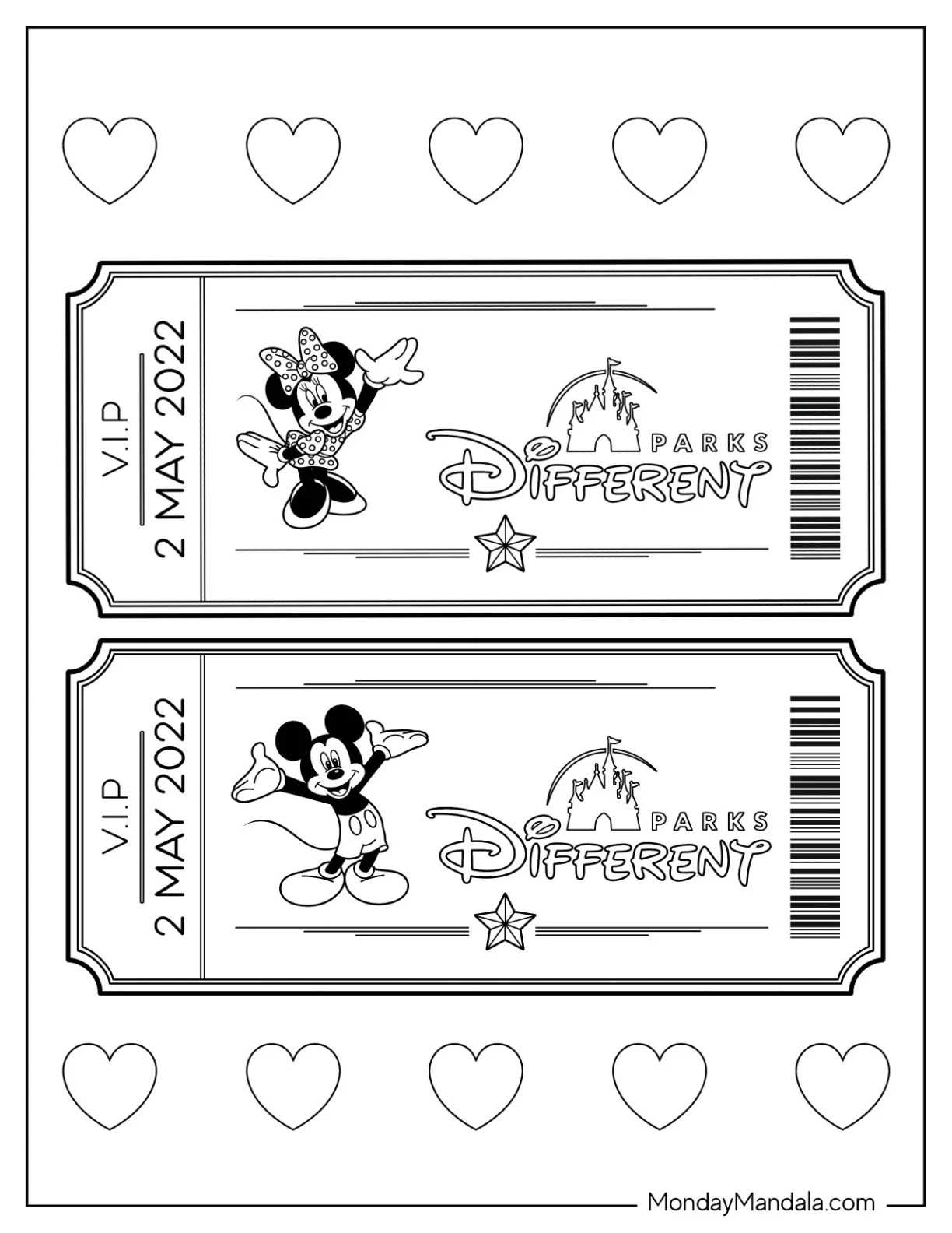 Çocuklar İçin Disneyland Boyama Sayfaları 
