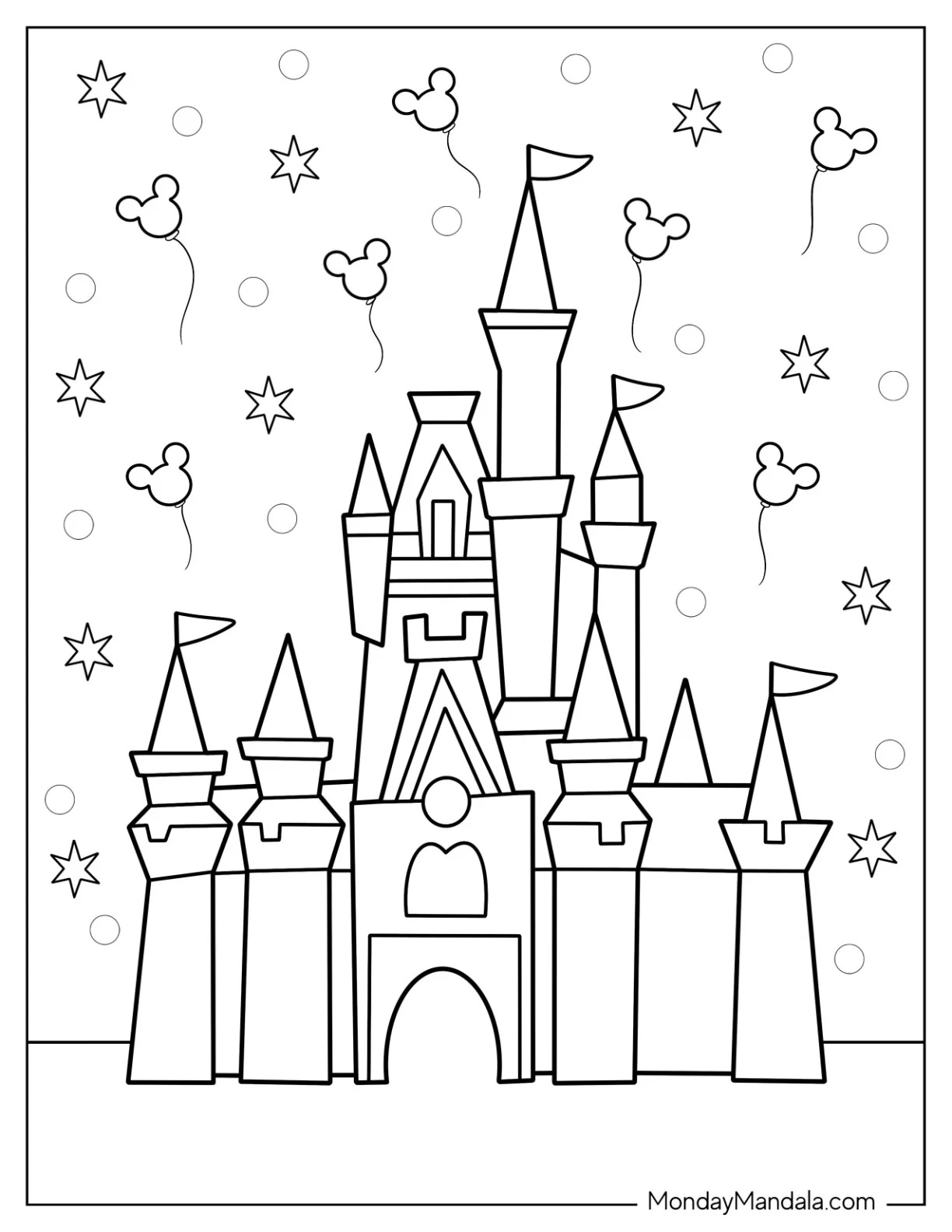 Çocuklar İçin Disneyland Boyama Sayfaları 