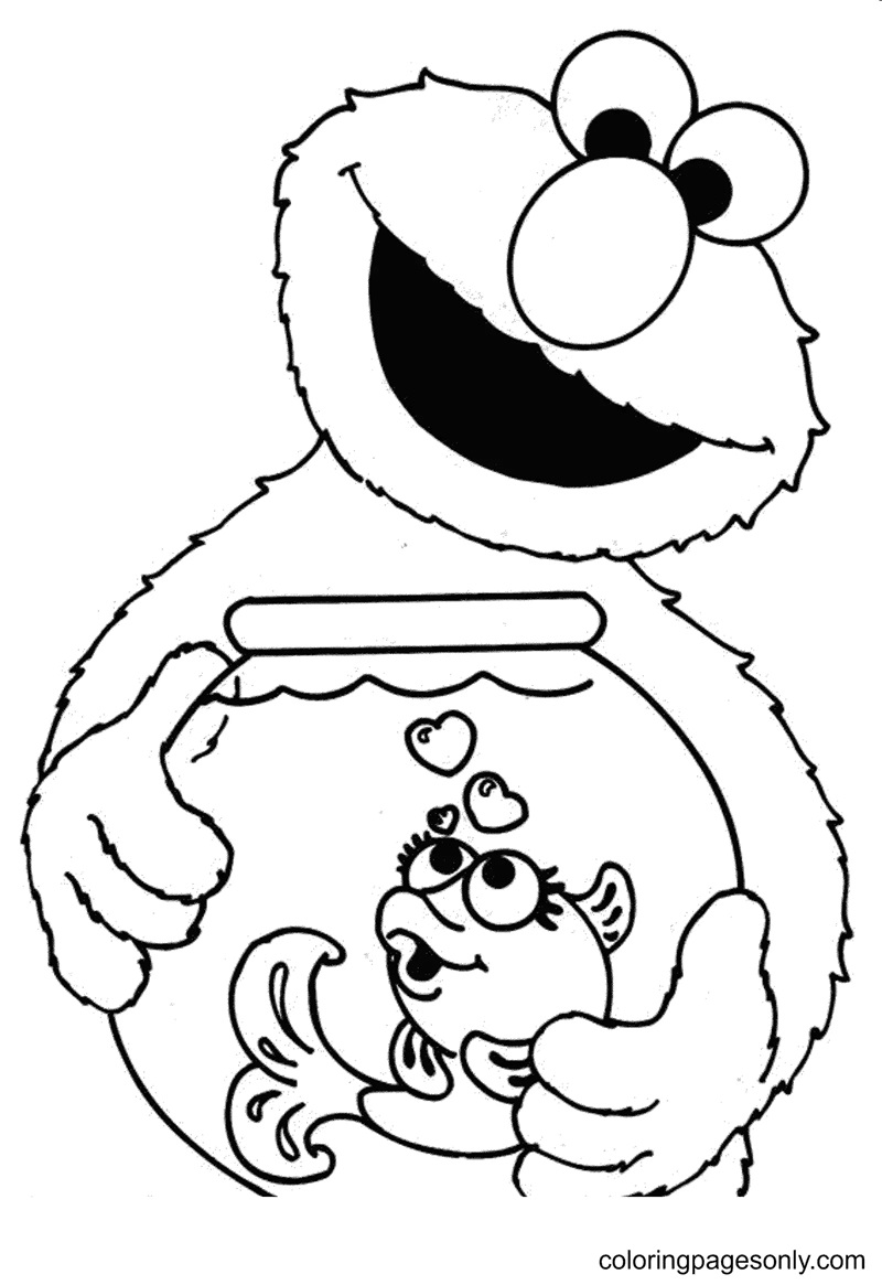 Çocuklar İçin Elmo Boyama Sayfaları 