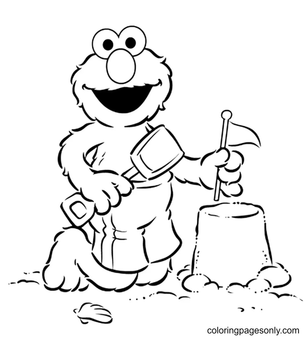 Çocuklar İçin Elmo Boyama Sayfaları 