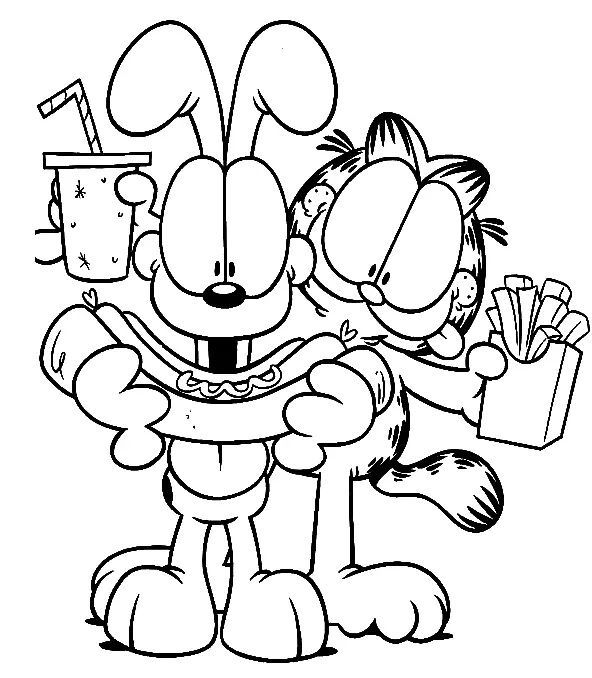 Çocuklar İçin Garfield Boyama Sayfaları 