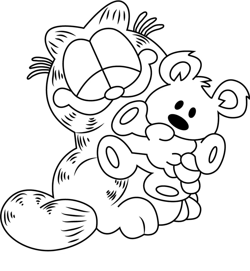 Çocuklar İçin Garfield Boyama Sayfaları 