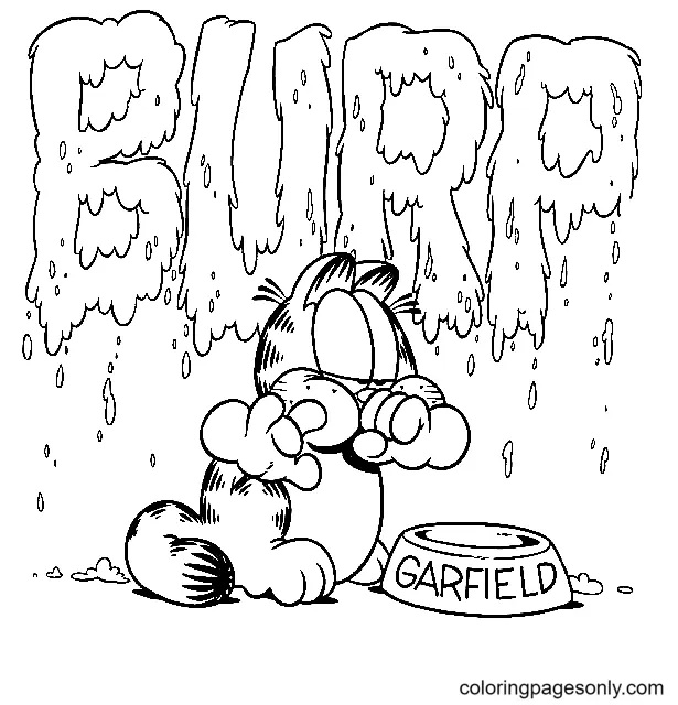 Çocuklar İçin Garfield Boyama Sayfaları 
