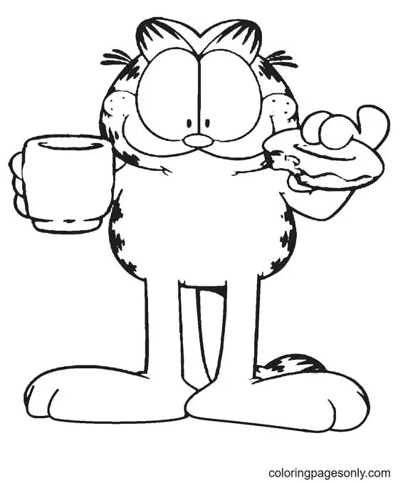 Çocuklar İçin Garfield Boyama Sayfaları 