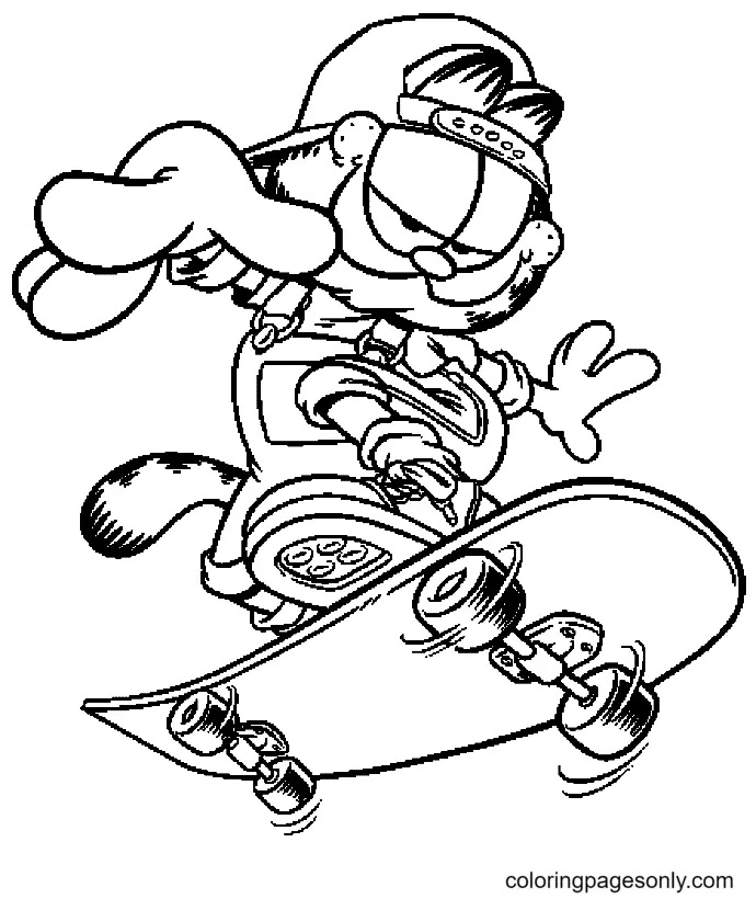 Çocuklar İçin Garfield Boyama Sayfaları 