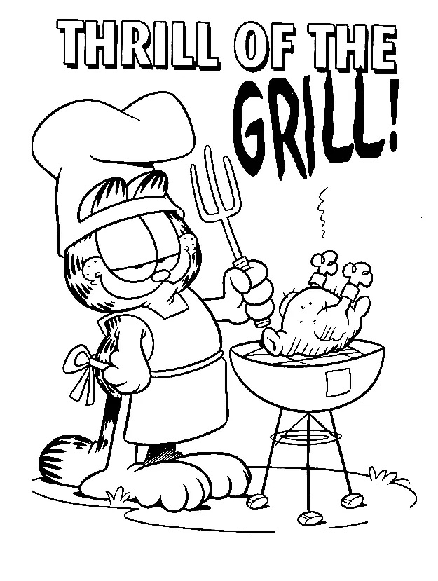 Çocuklar İçin Garfield Boyama Sayfaları 