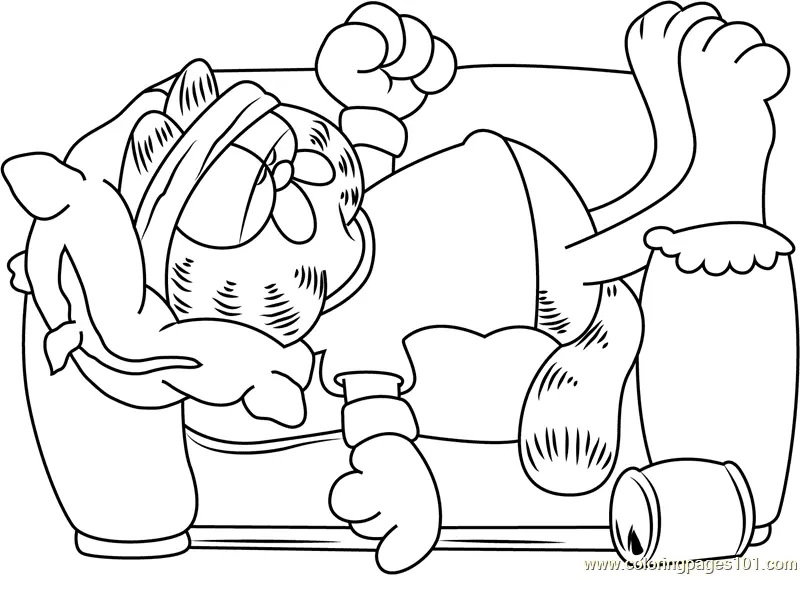 Çocuklar İçin Garfield Boyama Sayfaları 