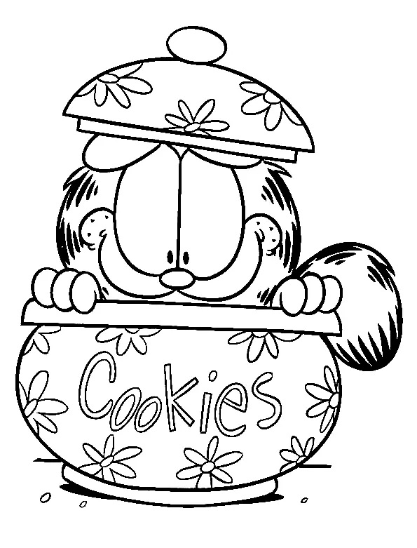 Çocuklar İçin Garfield Boyama Sayfaları 