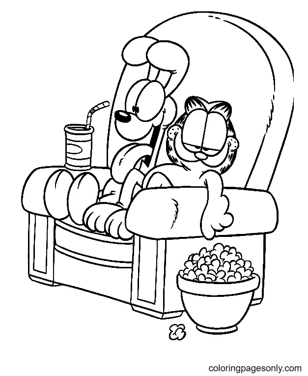 Çocuklar İçin Garfield Boyama Sayfaları 