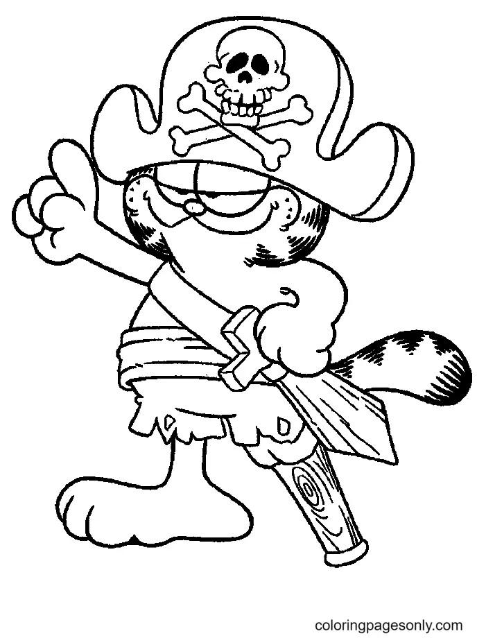 Çocuklar İçin Garfield Boyama Sayfaları 