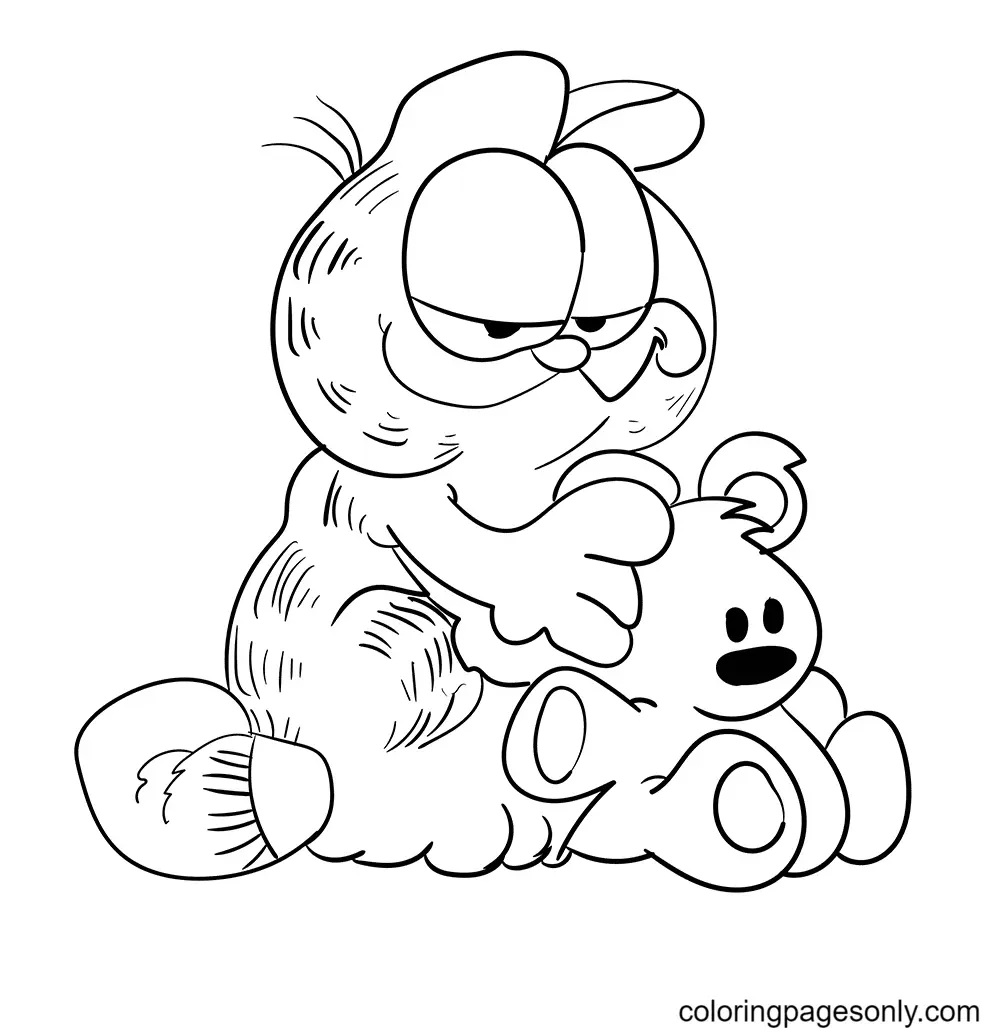 Çocuklar İçin Garfield Boyama Sayfaları 