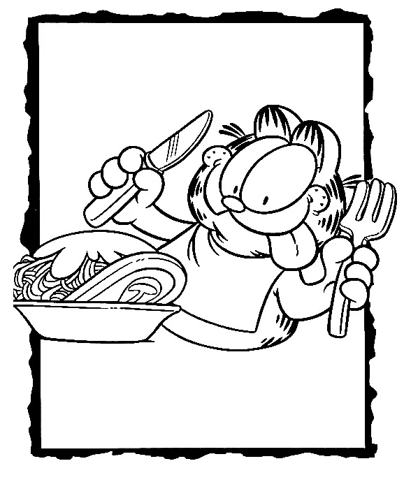 Çocuklar İçin Garfield Boyama Sayfaları 