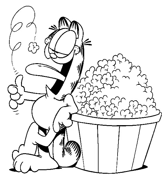 Çocuklar İçin Garfield Boyama Sayfaları 