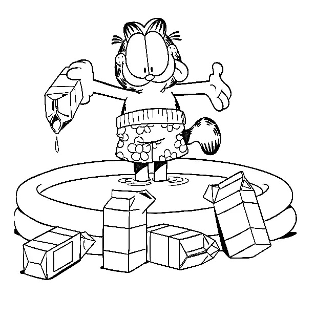 Çocuklar İçin Garfield Boyama Sayfaları 