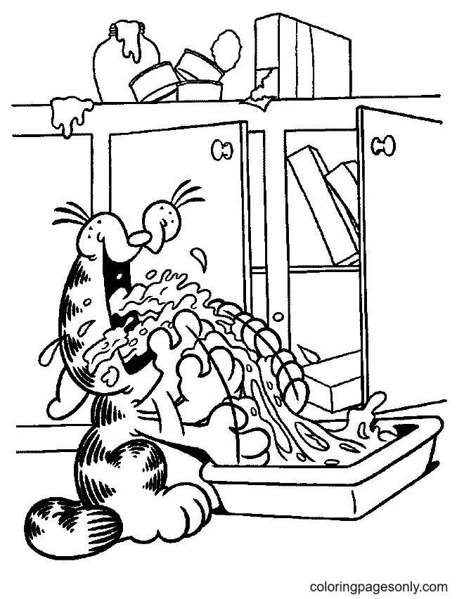 Çocuklar İçin Garfield Boyama Sayfaları 
