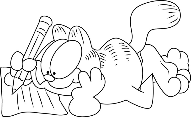 Çocuklar İçin Garfield Boyama Sayfaları 