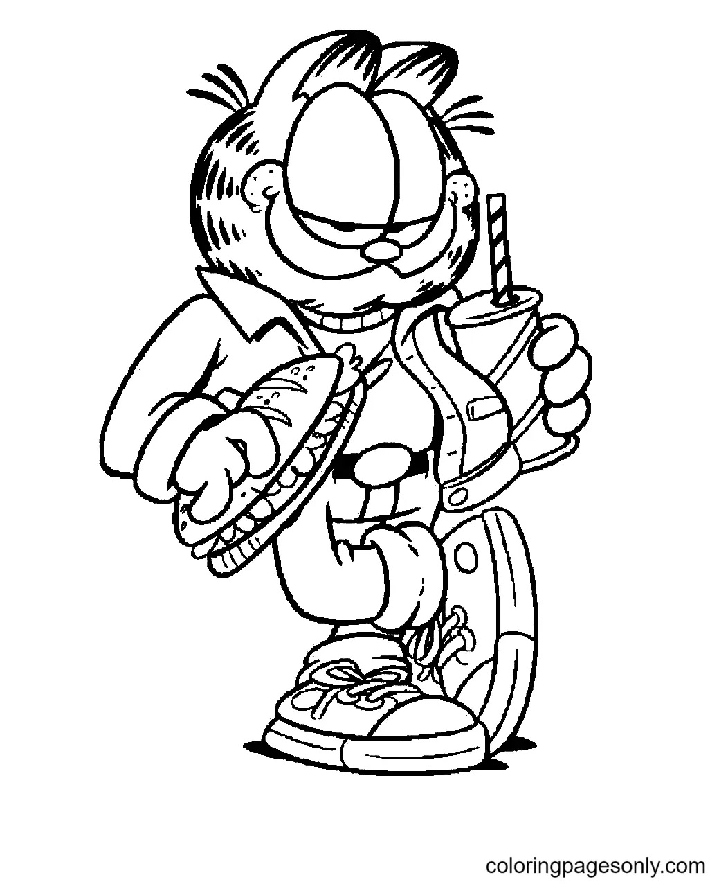 Çocuklar İçin Garfield Boyama Sayfaları 