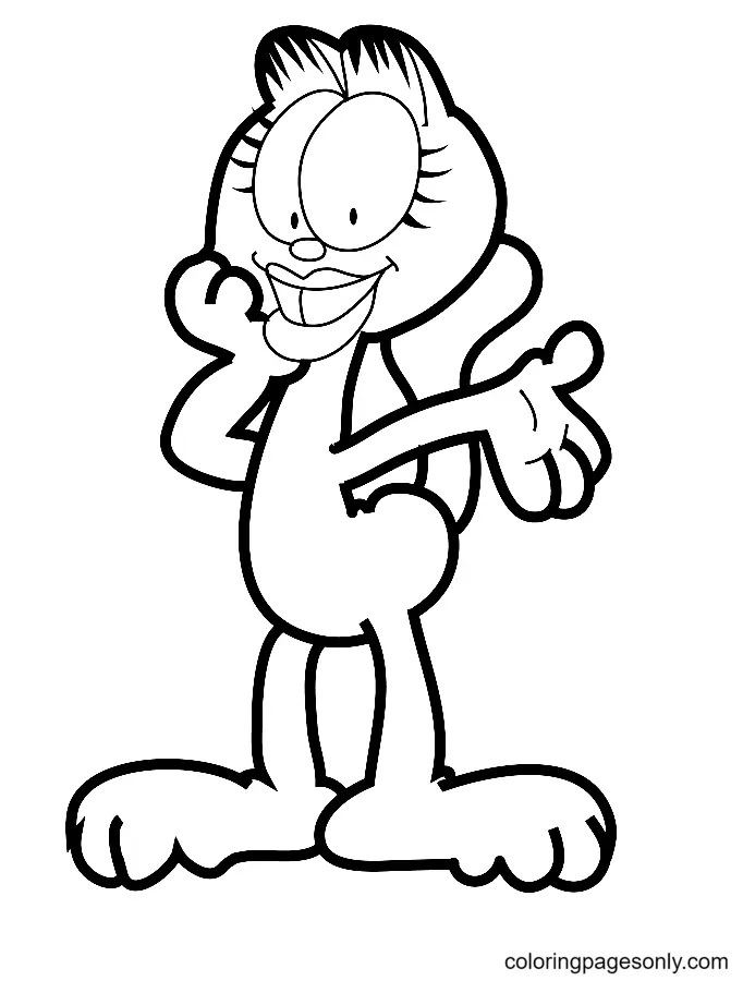 Çocuklar İçin Garfield Boyama Sayfaları 