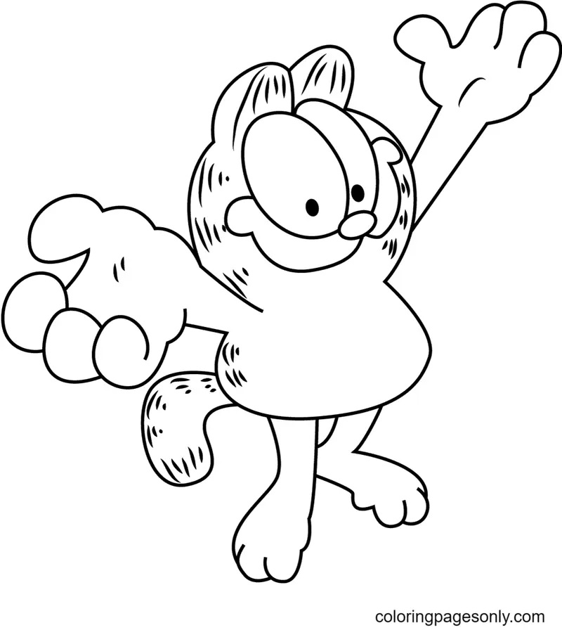 Çocuklar İçin Garfield Boyama Sayfaları 