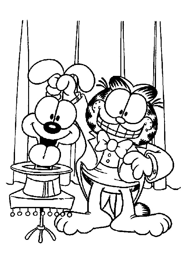 Çocuklar İçin Garfield Boyama Sayfaları 
