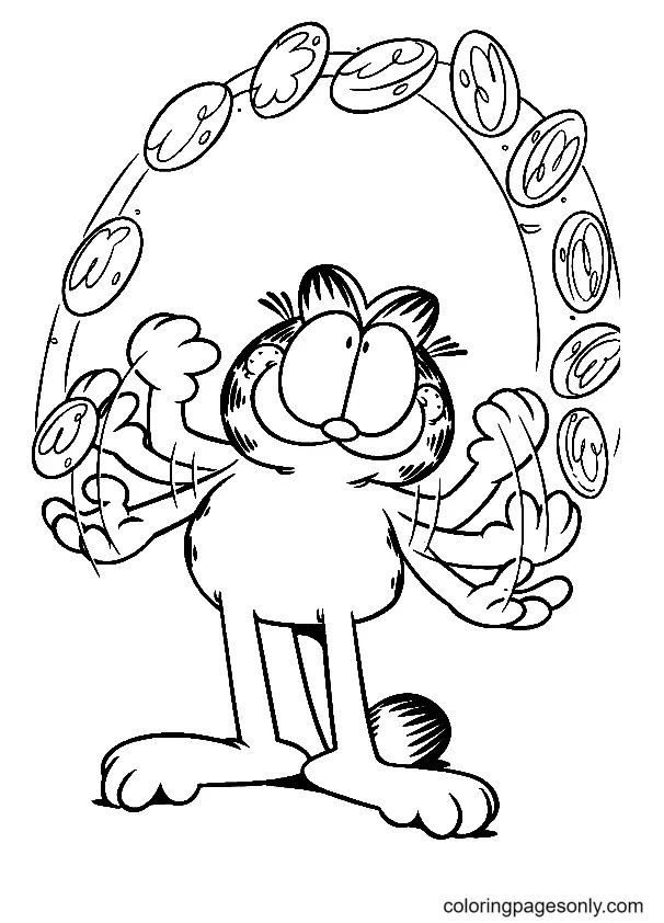 Çocuklar İçin Garfield Boyama Sayfaları 