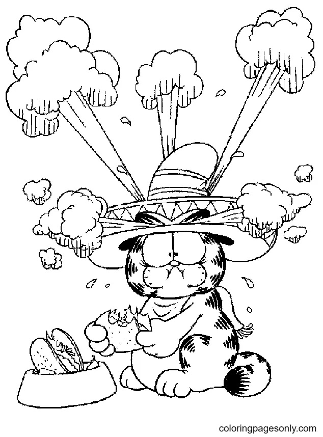 Çocuklar İçin Garfield Boyama Sayfaları 