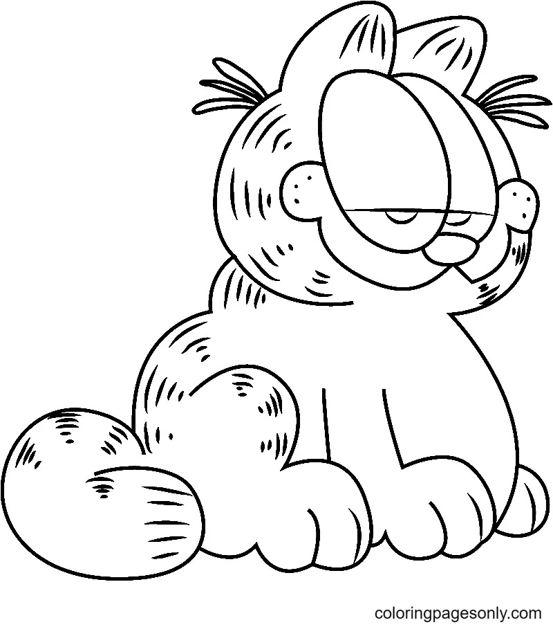 Çocuklar İçin Garfield Boyama Sayfaları 